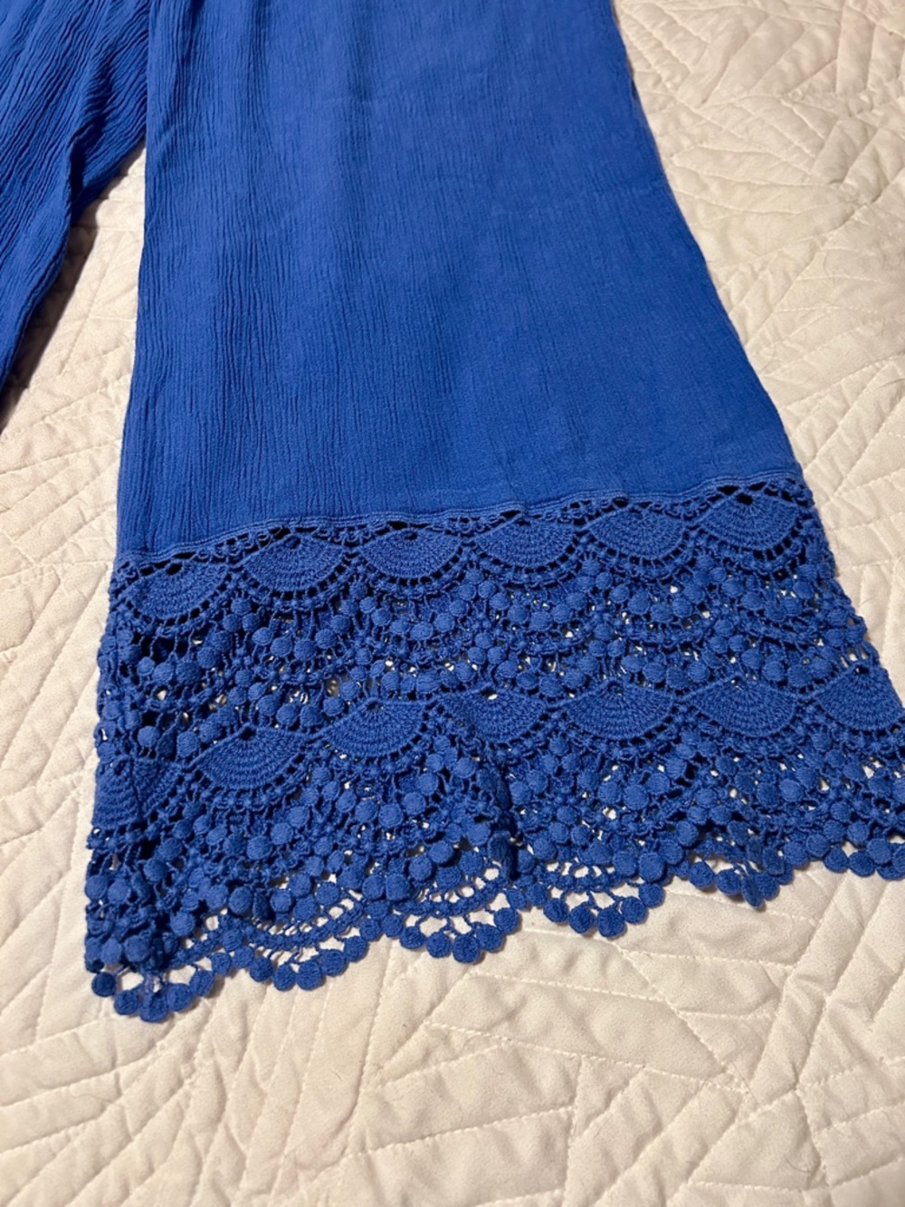 Matilda Jane Festival Season Crop Pants Wide Leg With Lace Ankles - Picture 2 of 4